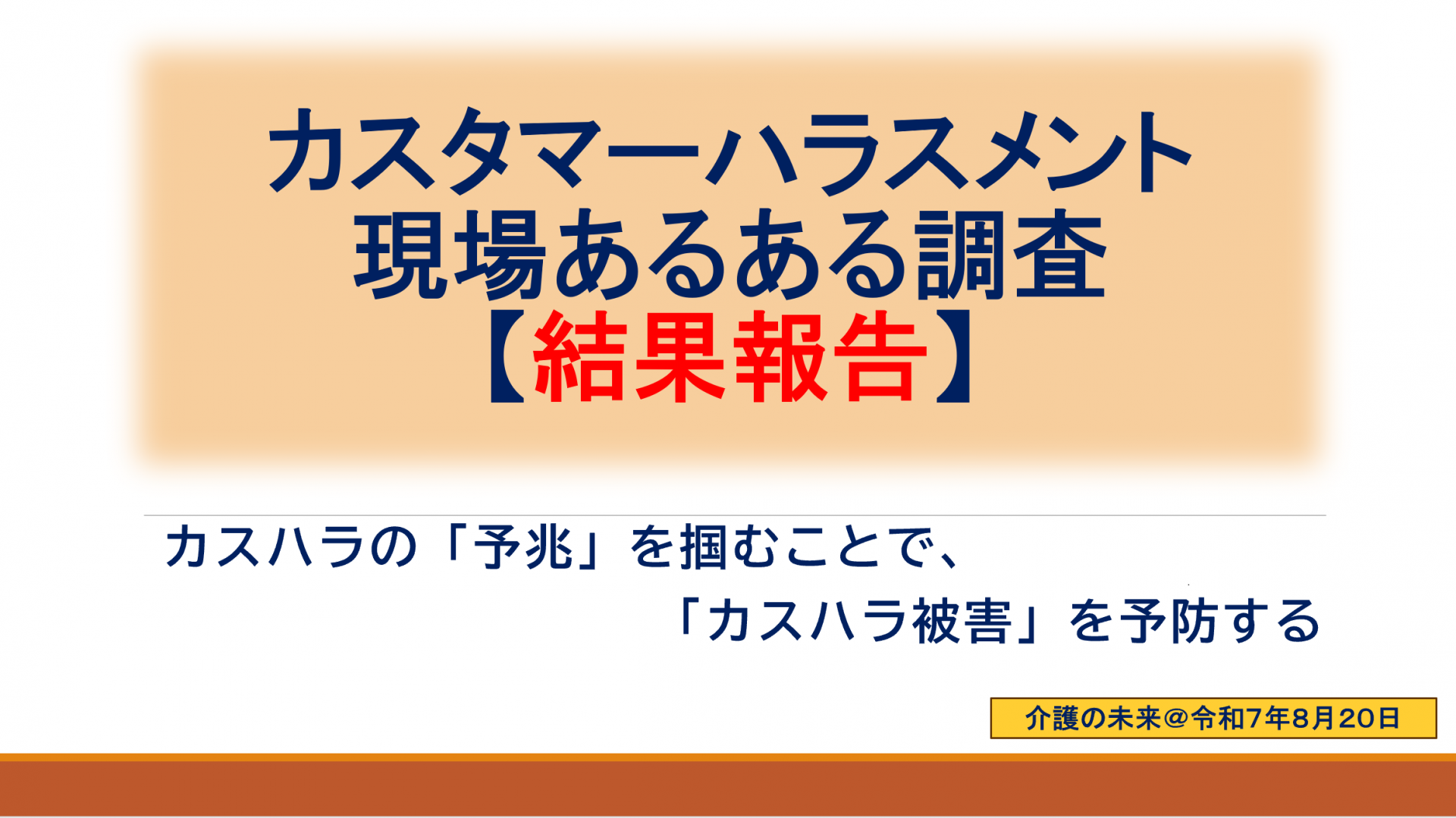 【 １９６６ 】  カスハラ調査報告書（完成）